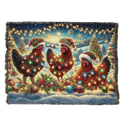 Blanket -Christmas Chickens